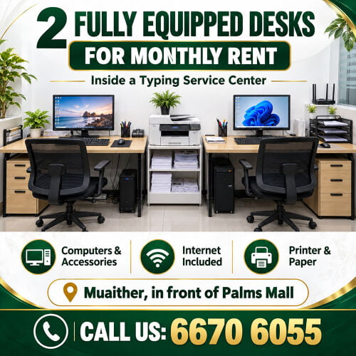 Fully Equipped Desks for Monthly 