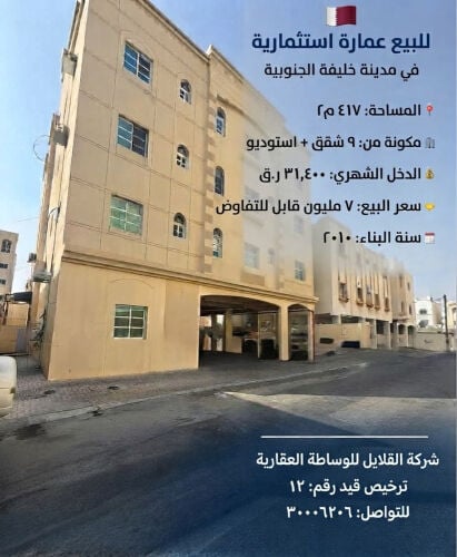 للبيع عمارة في مدينة خليفة الجنوب