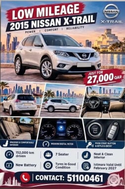Nissan X-Trail 2015 Low mileage 