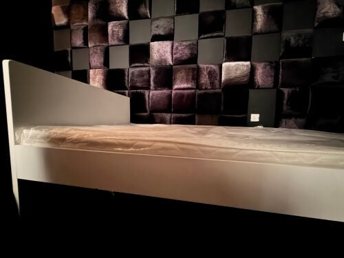Modern White Double Bed with Mattre