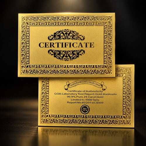 Gold plated Money and Envelopes 