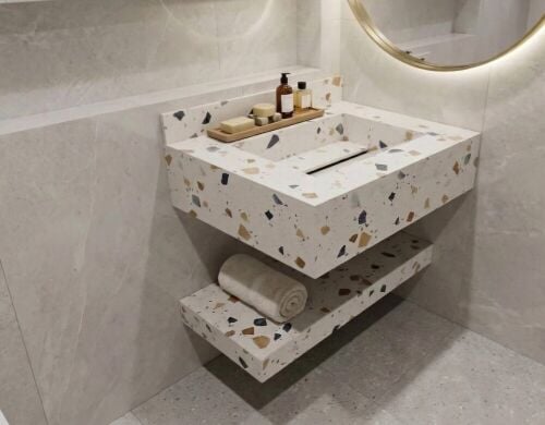 Wash Basin with Down Shelf