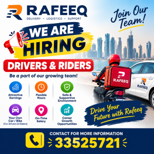 We Hiring Rafeeq Drivers & Riders