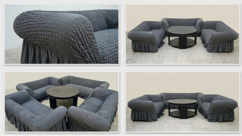 Comfortable Sofa Set with Covers (4