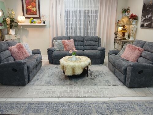 Luxury recliner sofa set