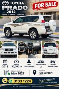 FOR SALE  TOYOTA PRADO 2012