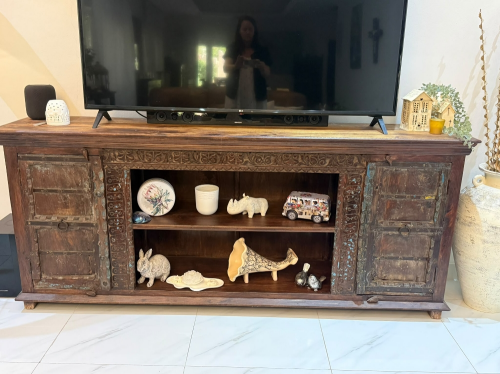 Antique solid wood buffet cabinet