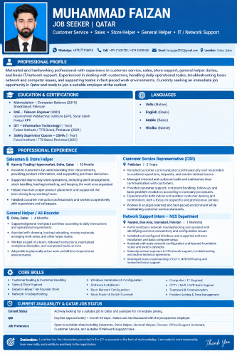Job Seeker in Qatar