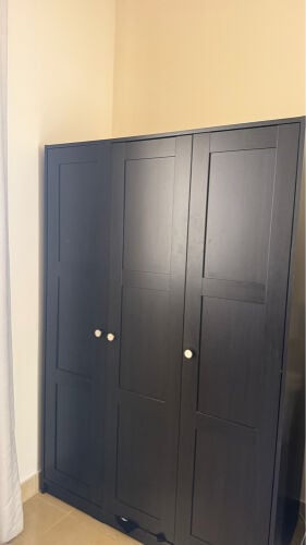 black brown 3 door wardrobe 