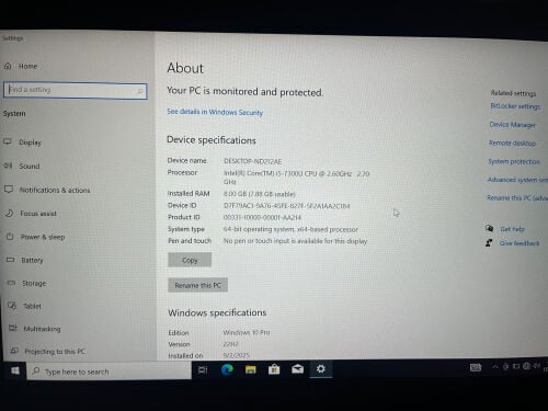Dell 7th ci5 gen laptop