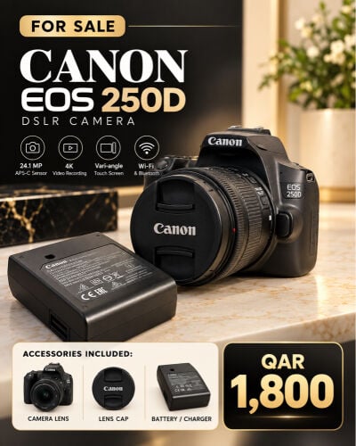 FOR SALE – Canon EOS 250D DSLR Came