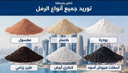 توريد قار_ دفان_ طين_ رمل_ كنكري