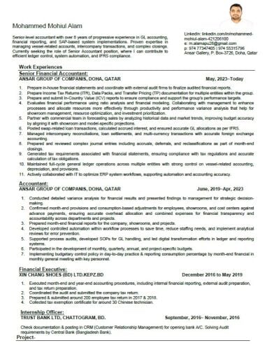 Senior Accountant at Ansar Gallery