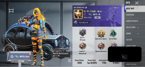 PUBG account collection lvl 56 mumy
