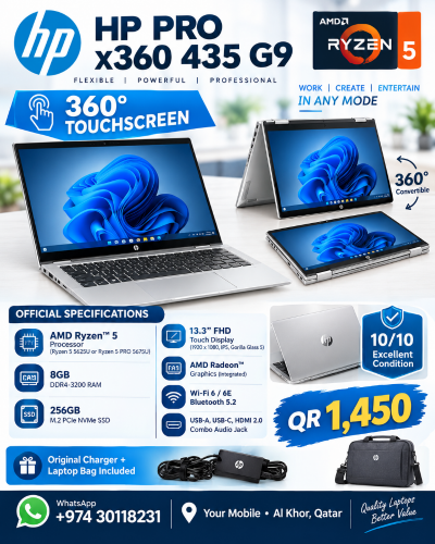 Hp 435 G9 2in1 X360 touch screen
