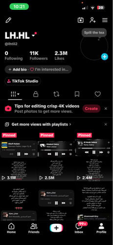 TikTok account for sale