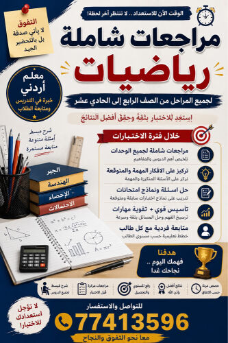 معلم رياضيات خبره 13 سنه
