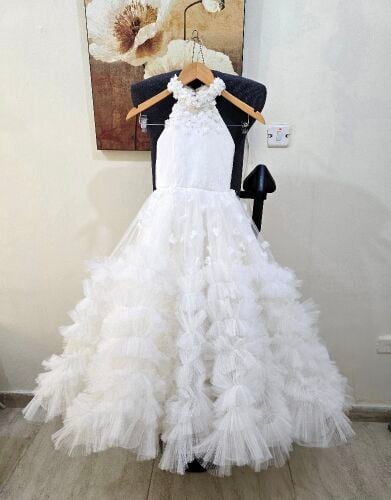 Luxury white party dress