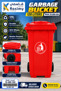 Red Wheeled Garbage Bin120L