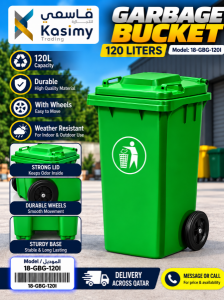 Green Wheeled Garbage Bin 120L