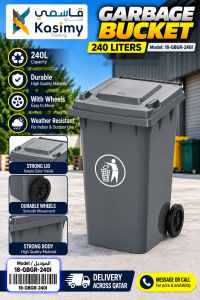 Grey Wheeled Garbage Bin240L