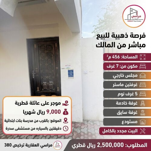 للبيع بيت موقع مميز بالغرافة