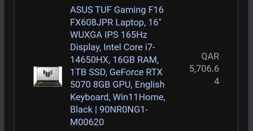 Laptop Asus Tuf Gaming F16