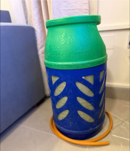 gas cylinder with pipe and gauge   