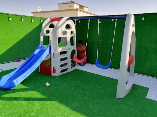 Kids swing and slide