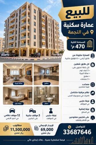 للبيع عمارة فى النجمة مؤجرة