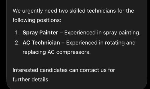 SPRAY PAINTE // AC TECHNICIAN - Con
