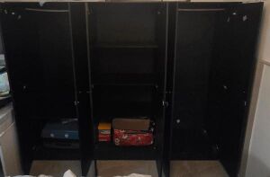 Large wardrobe with shelves.