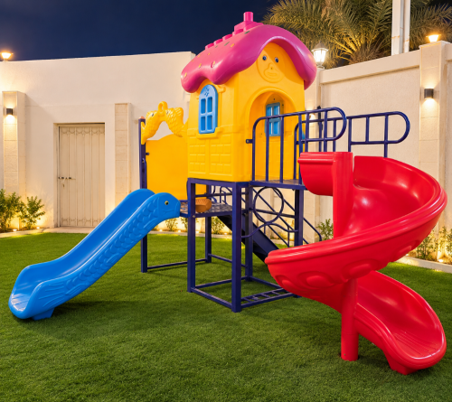 Large Outdoor Kids Playhouse with 2
