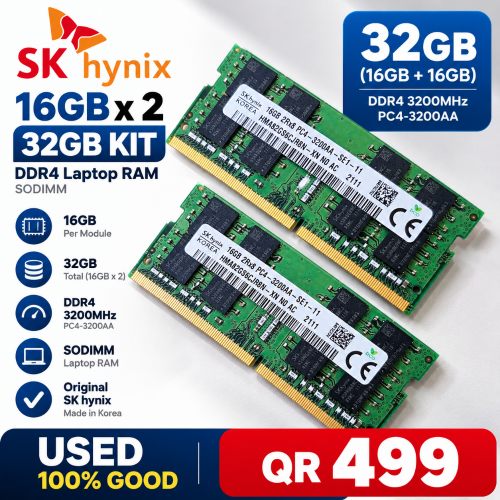 16GB+16GB DDR4 Laptop Ram 3200