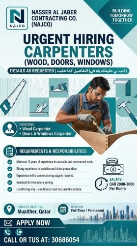 Carpenters job available