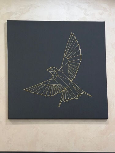 Gold Geometric Bird Canvas