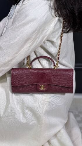 COCO Clutch with chain Lizard Embos