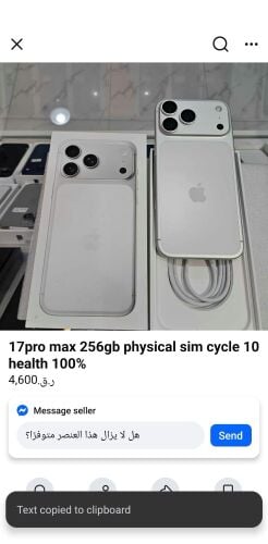 17 pro max 2tb cycle 44 health 100%