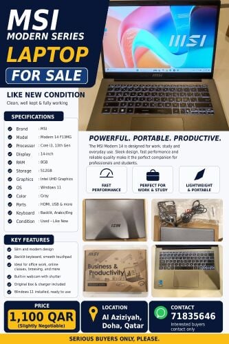 MSI Modern 14 Laptop for Sale