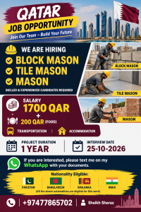 Block and tile mason required