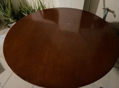 Round wooden table