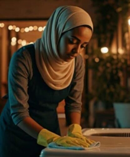 woman skilled in cleaning