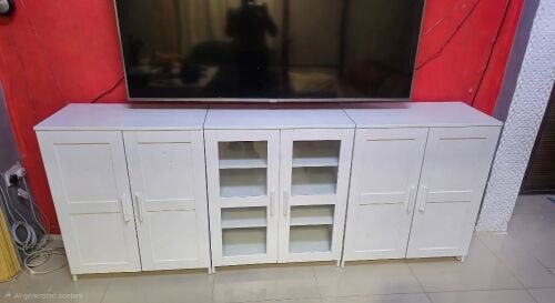 Cabinet with doors, white, 78x95 cm