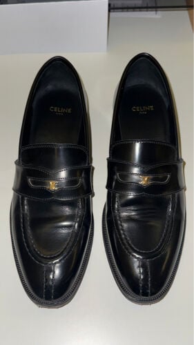 CELINE Triomphe Black Leather Loafe