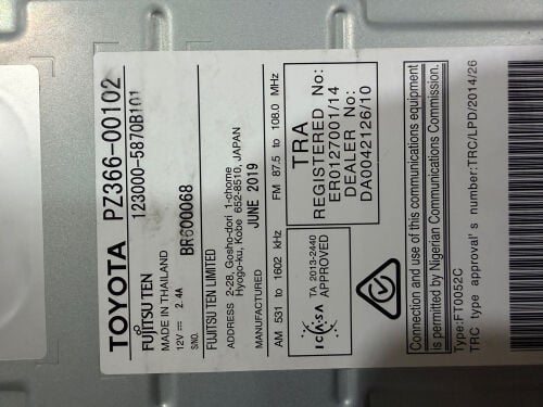 original stereo Camry 2015  