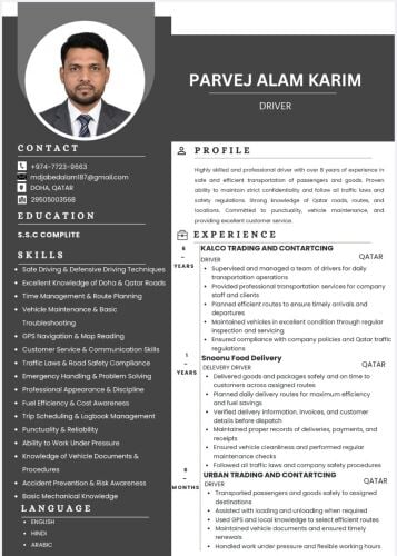 I am looking for driving job
