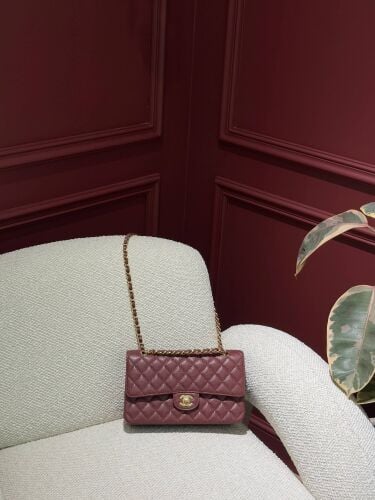 COCO Caviar Double Flap Medium Clas