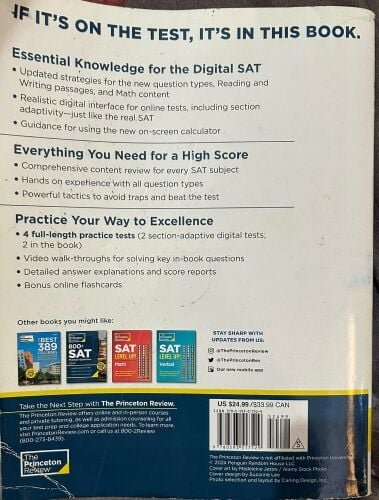 SAT preparatory book princeton 2025